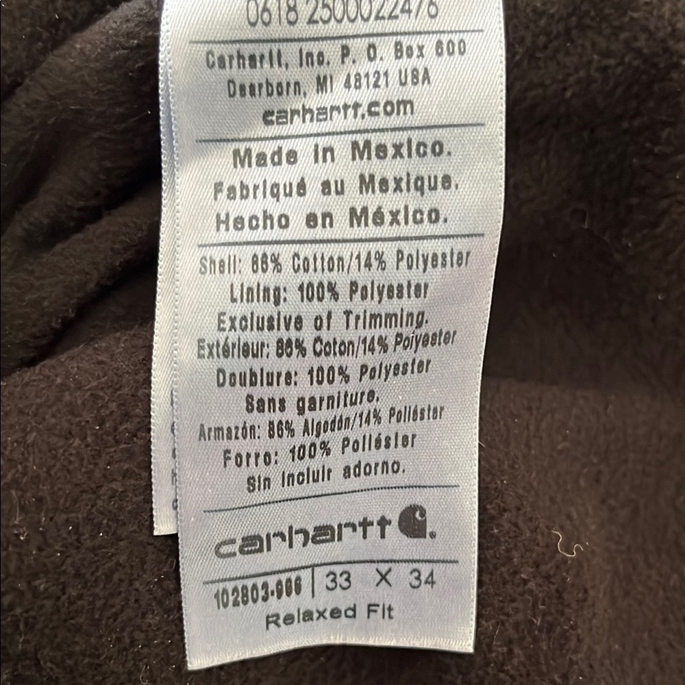 Carhartt Men's Fleeced Lined Blue Jeans - Picture 4 of 4